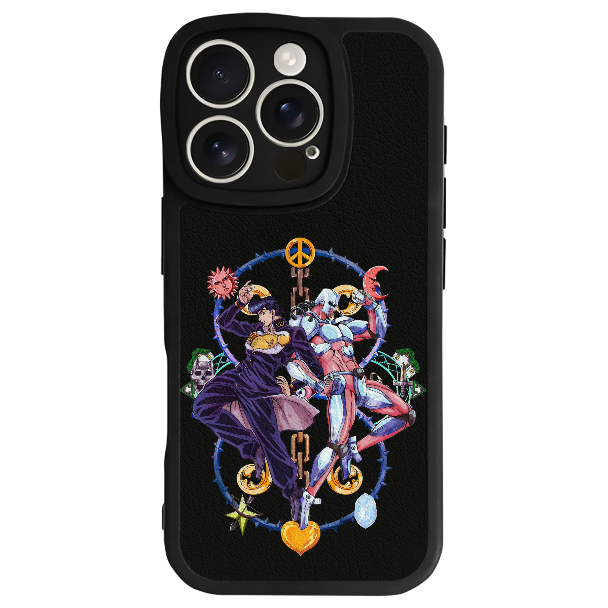 （画像用） ジョジョの奇妙な冒険 ひがしかた じょうすけ JoJo's Bizarre Adventure Higashikata Josuke 【iPhone 16シリーズ対応】シリコンスマホケース（レザー調） 材質：シリコン